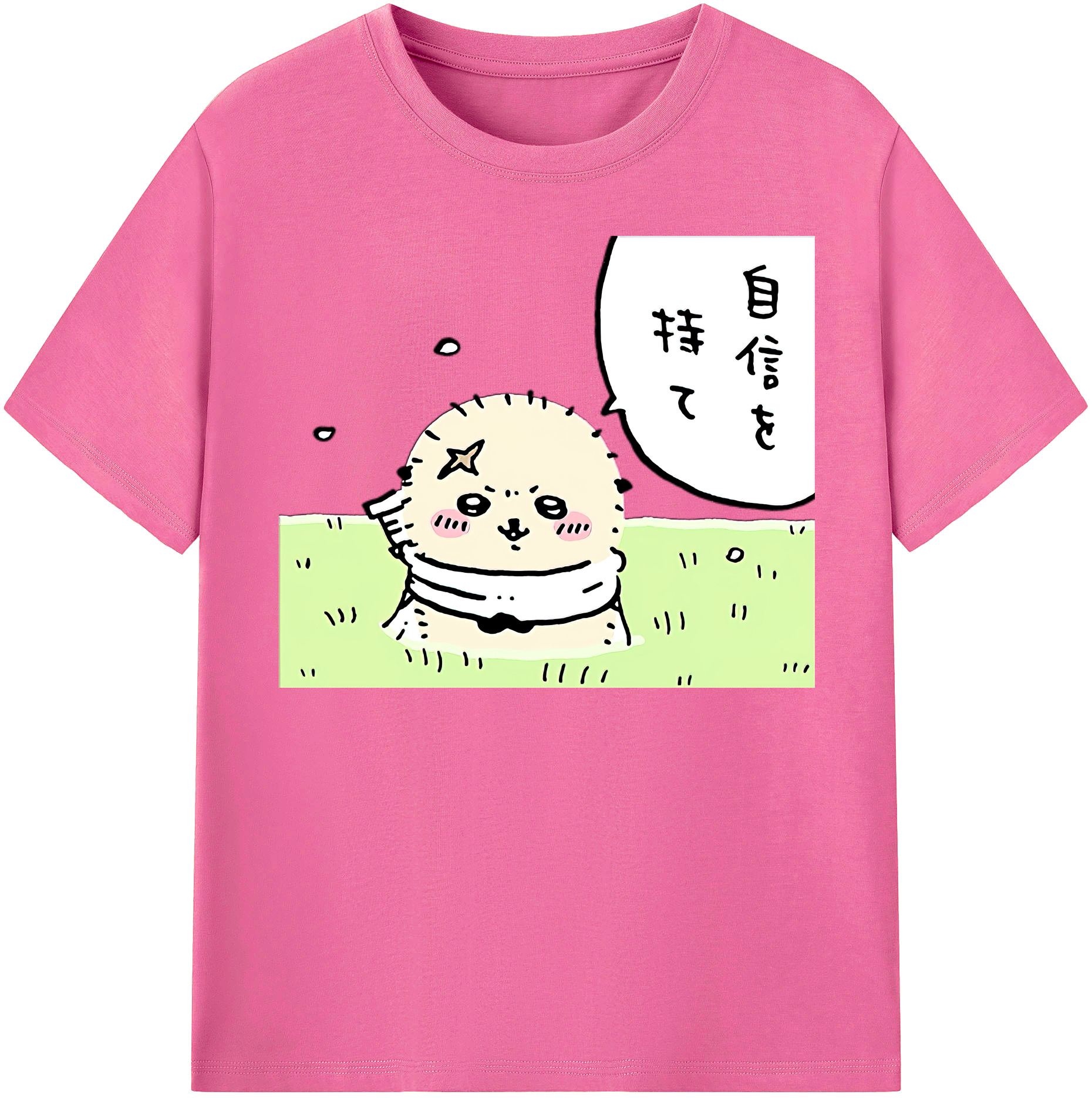 （画像用） ちいかわ ラッコ Chii-kawa Sea otter レディースカジュアルプリントTシャツ（綿100％）